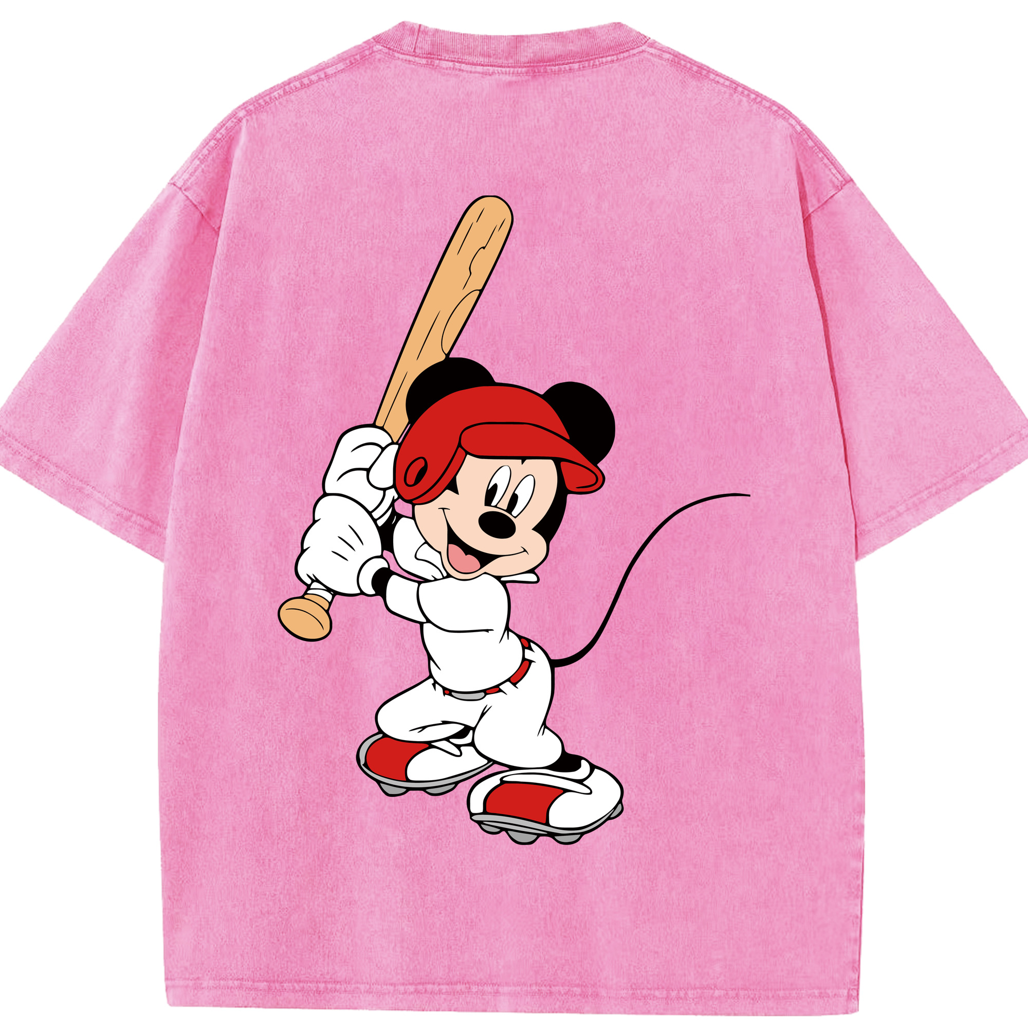 （画像用） ミッキーマウス Mickey Mouse 綿100% ヴィンテージ風 半袖Tシャツ（背面プリント）